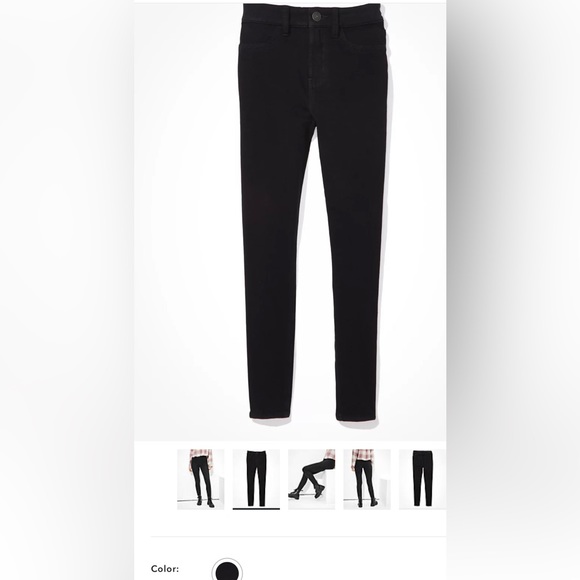 American Eagle Outfitters Black Denim Jegging Sz 8 SHORT - Picture 4 of 9